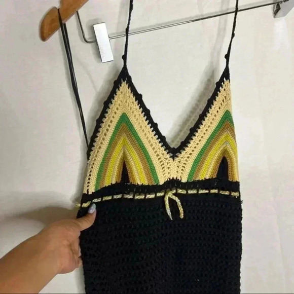 Free people crotchet black halter dress - Picture 4 of 12